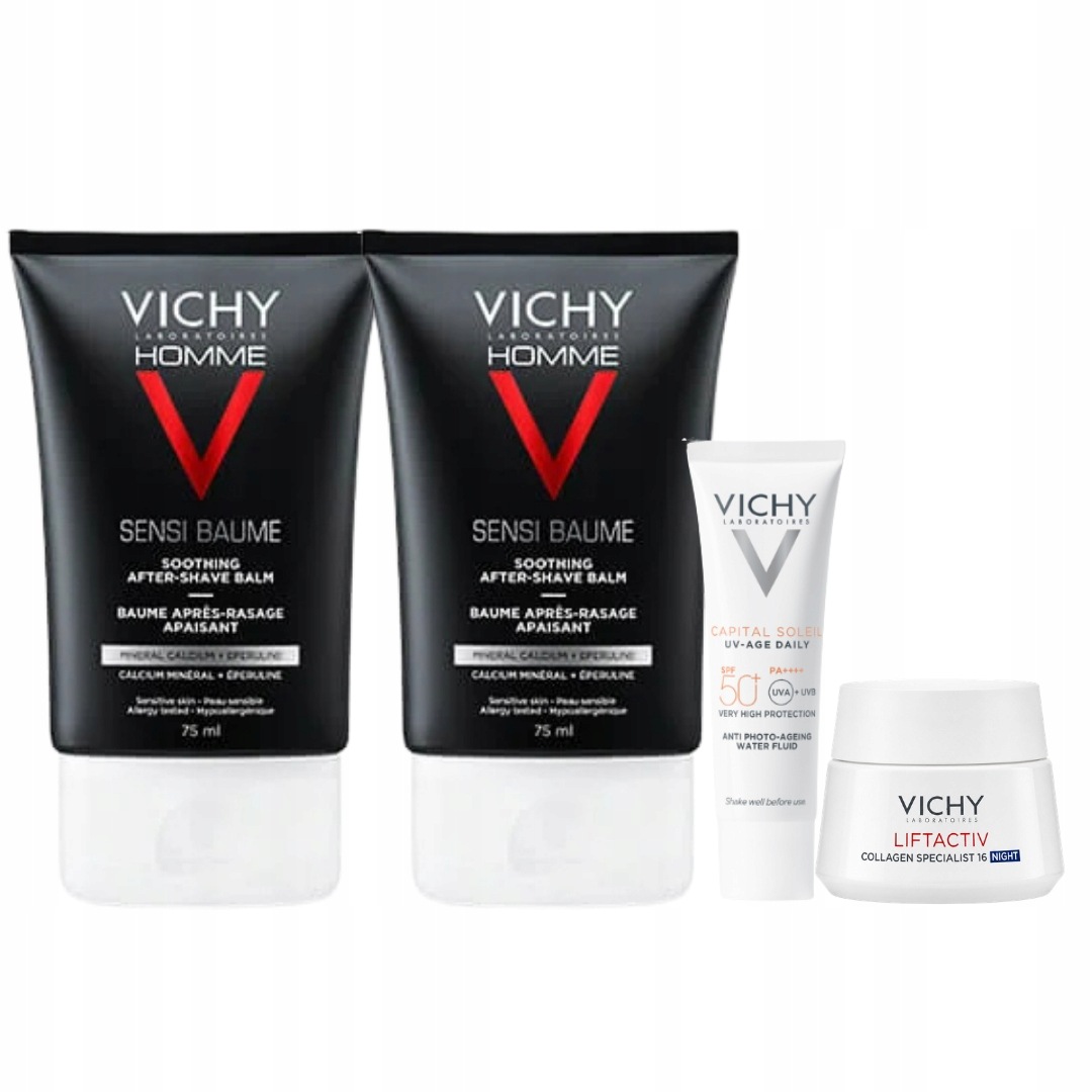 Balsam po goleniu Vichy Homme kojący do skóry wrażliwej 75ml 2-PAK