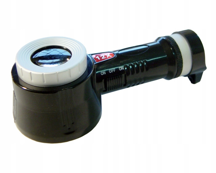 

Lupa x12 z podziałką skala 0,5mm, Led Biały i Uv
