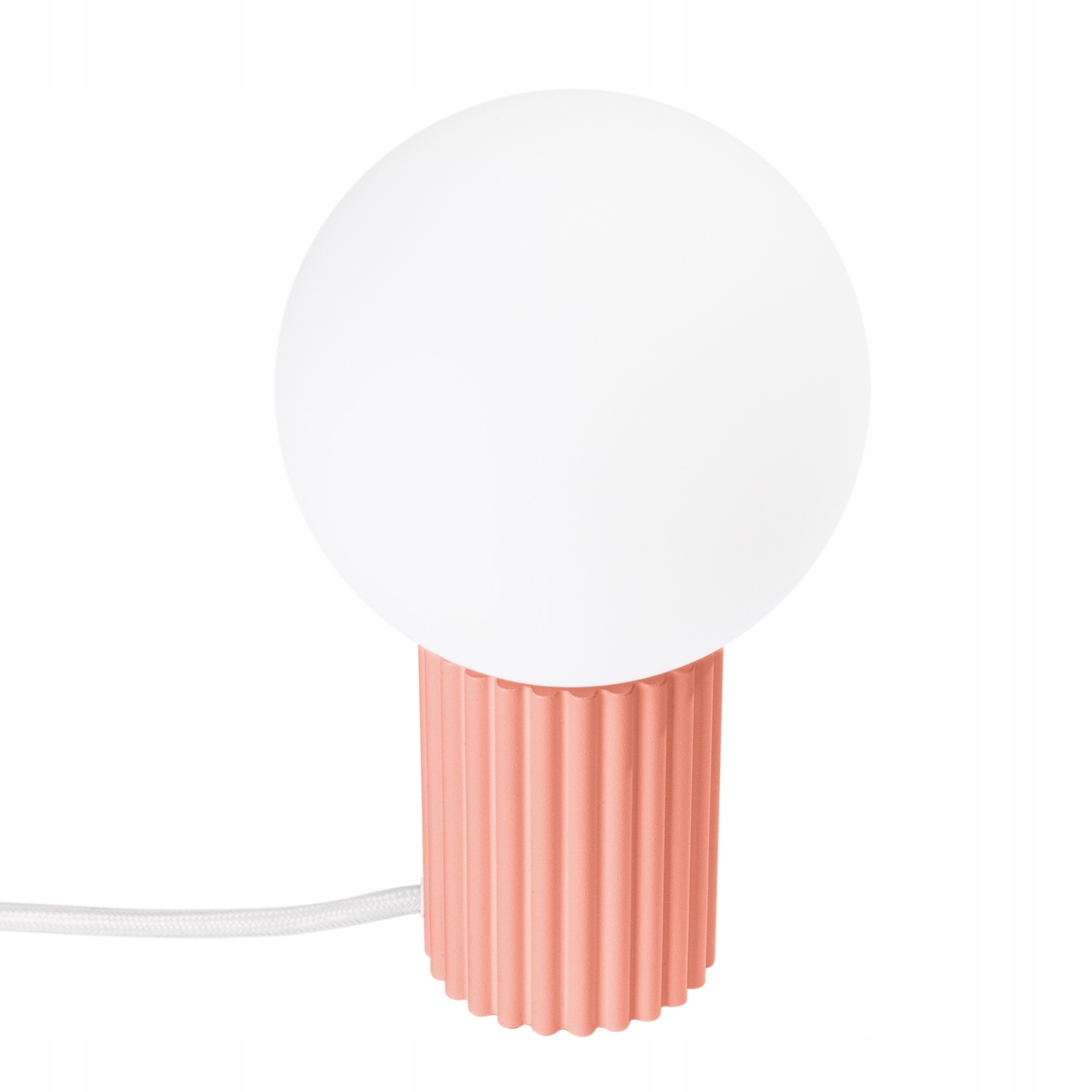 Noční lampa Halo s rýhovanou základnou v barvě broskve, vypínač Sollux