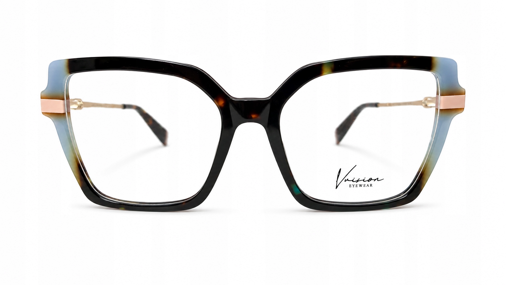 Oprawki okulary VVision VV 276 a damskie szylkret kwadratowe