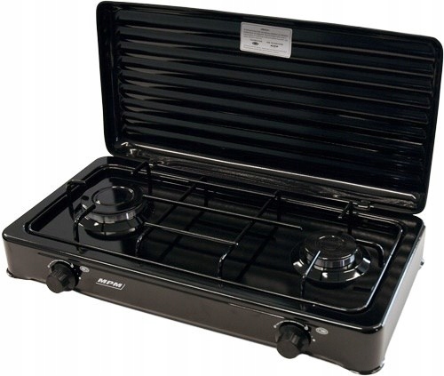 Gazowa Płyta Grzewcza Mpm SMILE-KN-02 z 2 Palnikami, Czarna 57 cm