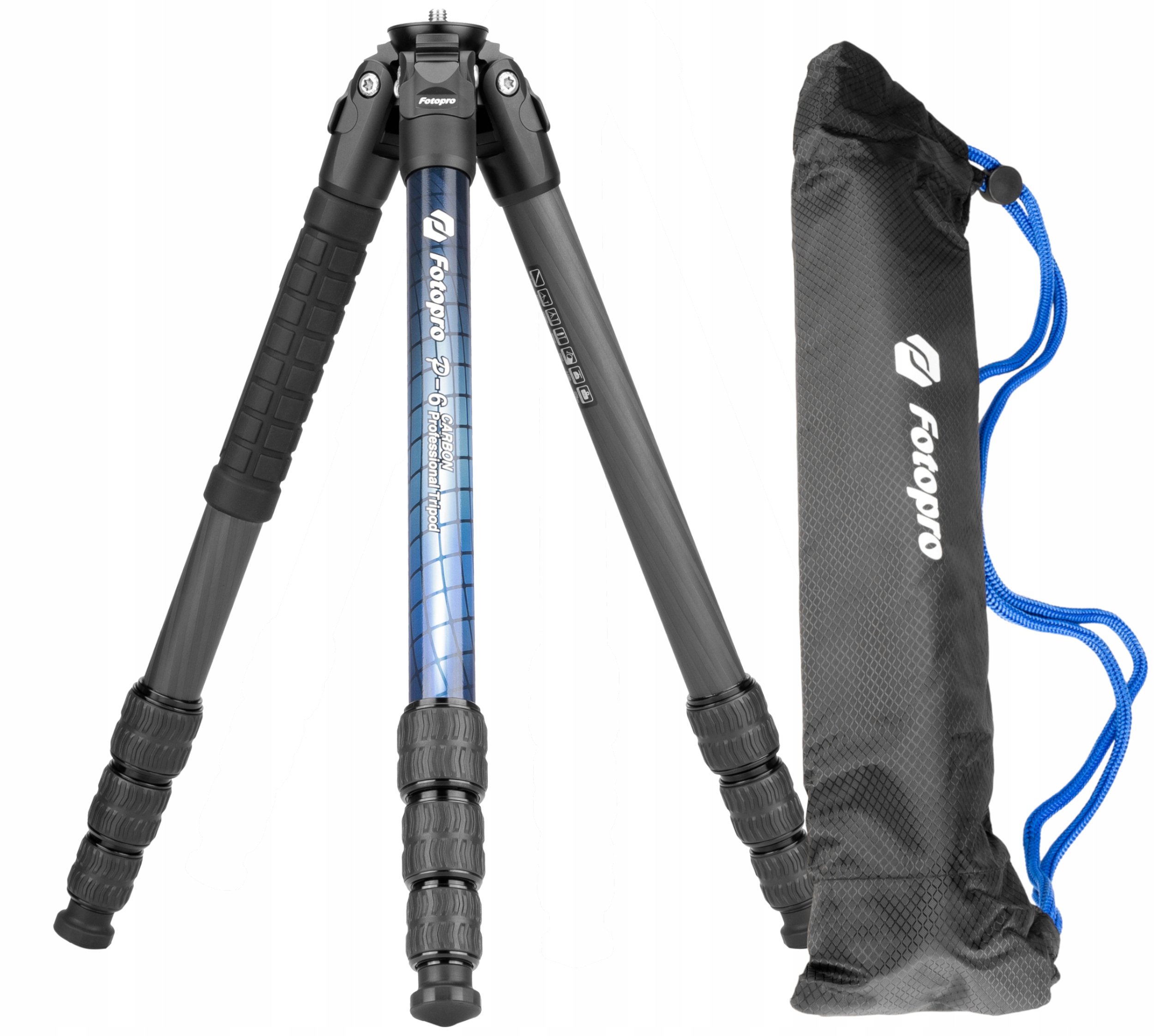 

Fotopro P6 Statyw Carbon 1,17KG - Max 120CM / 20KG