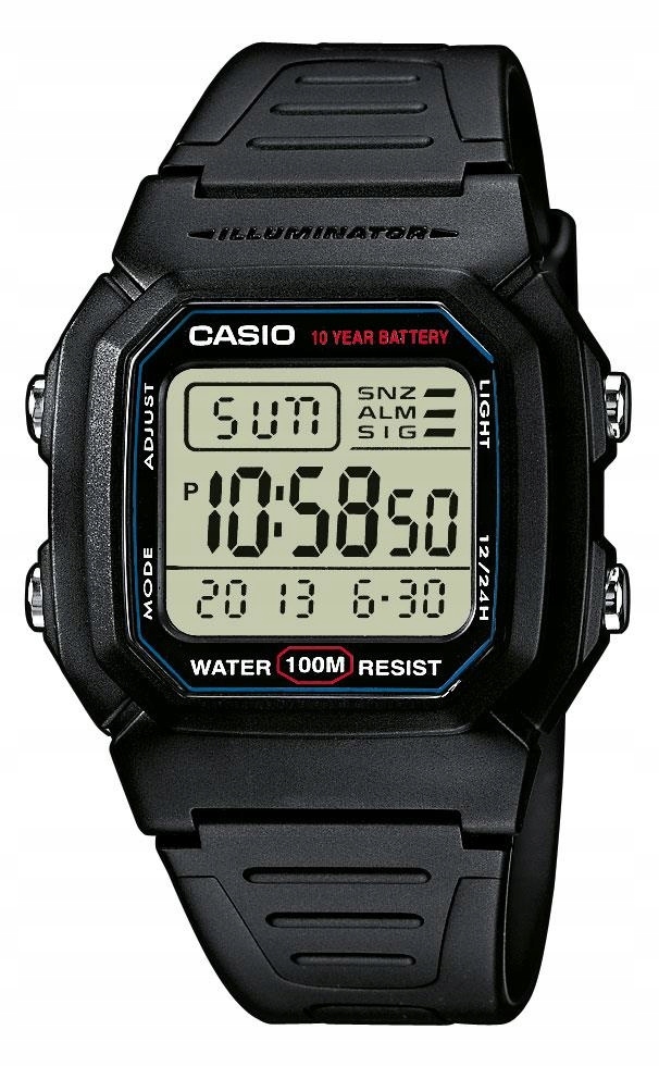 Voděodolné Sportovní Mládežnické Hodinky Casio W-800H -1VES