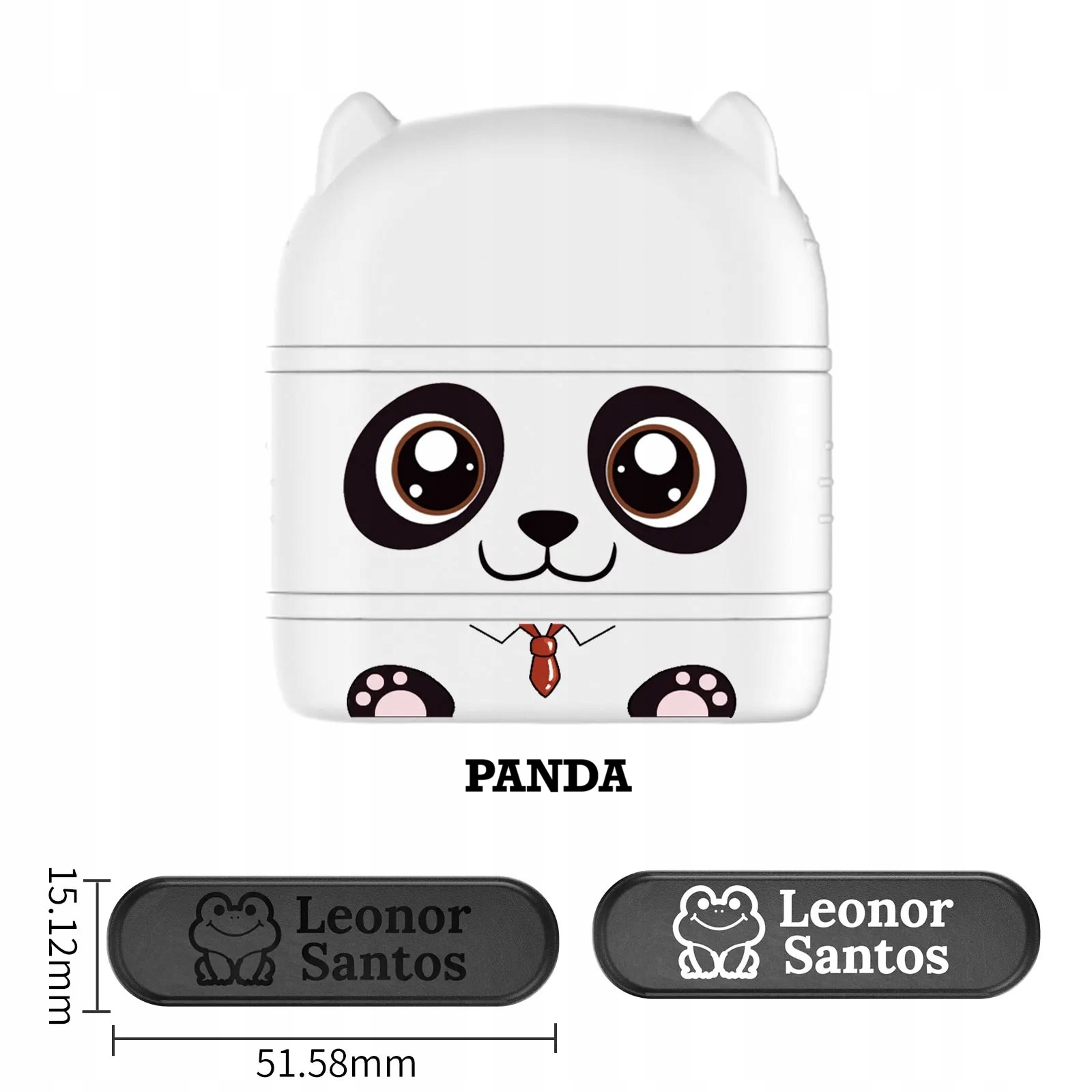 PERSONALIZOWANA PIECZĄTKA DO UBRAŃ DLA DZIECI IMIĘ PANDA DWUKOLOROWA