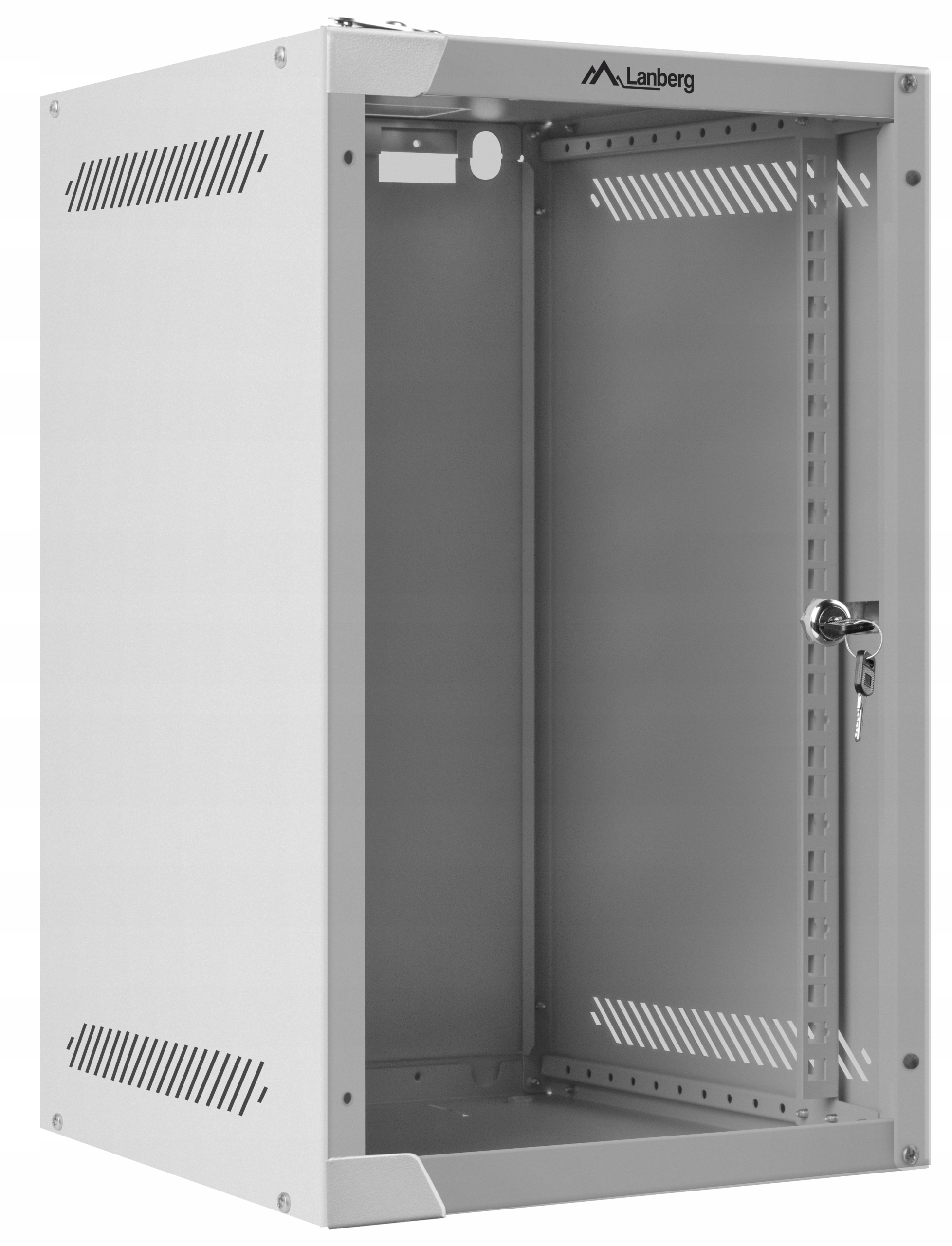 Szafa Rack 10" 9U 280x310 Szafka Serwerowa Wisząca Szara Drzwi Szklane