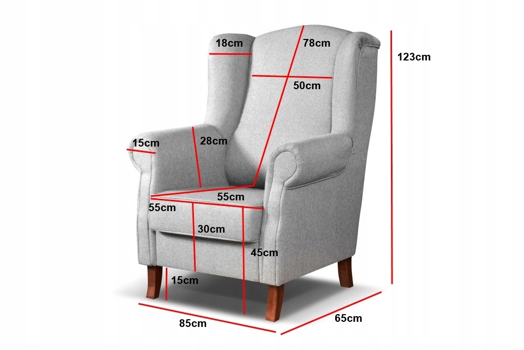 Fotel Skandynawski w stylu tradycyjnym uszak retro Kolekcja Fotele