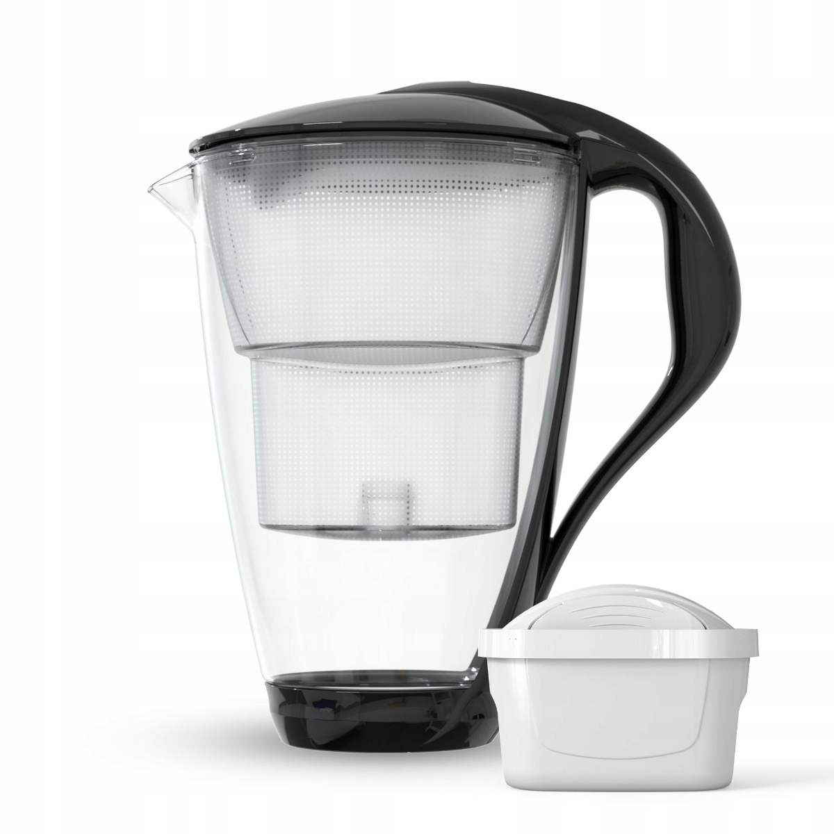 Skleněná filtrační konvice Dafi Crystal Led 2 l, černá, náplň Unimax