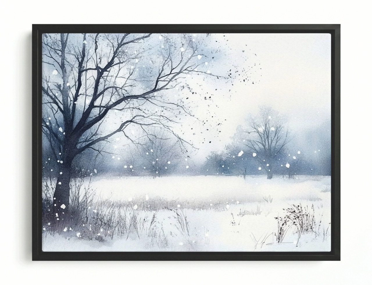 Obraz Rám American Box Krajina Strom Zima Sneh Zaspy Mráz 80x60
