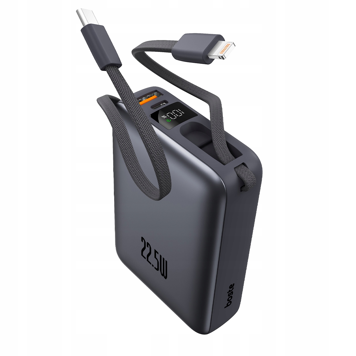 Boste Power Bank 20000MAH 22.5W Z Wbudowanymi Kablami Usb-c Lightning Pd Qc