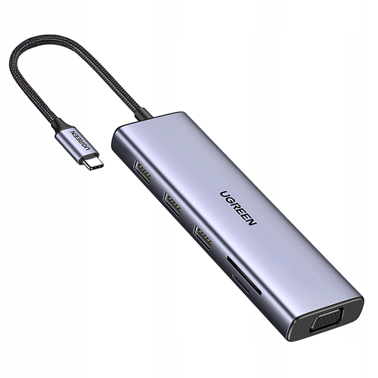 Hub Ugreen Usb-c 10v1 Usb-c Hdmi Ethernet Usb-a 5GB/s Sd/tf minijack- šedý