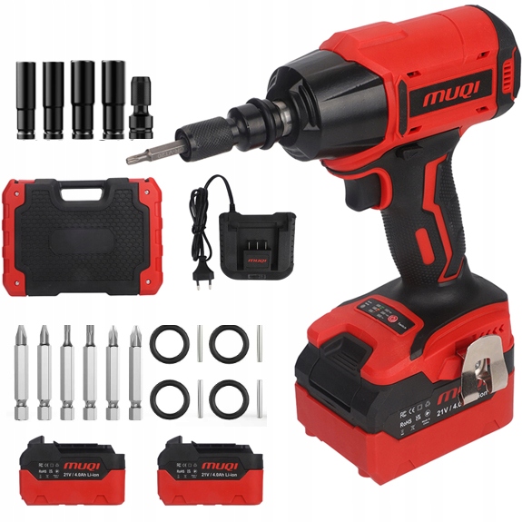 BRUSHLESS CORDLESS IMPACT DRILL, 4 SOCKETS,3200 RPM FOR CAR AND HOUSEHOLD