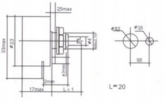 POTENCJOMETR OBROTOWY 3W 470 ohm B LINIOWY 9mm FV Producent Inna