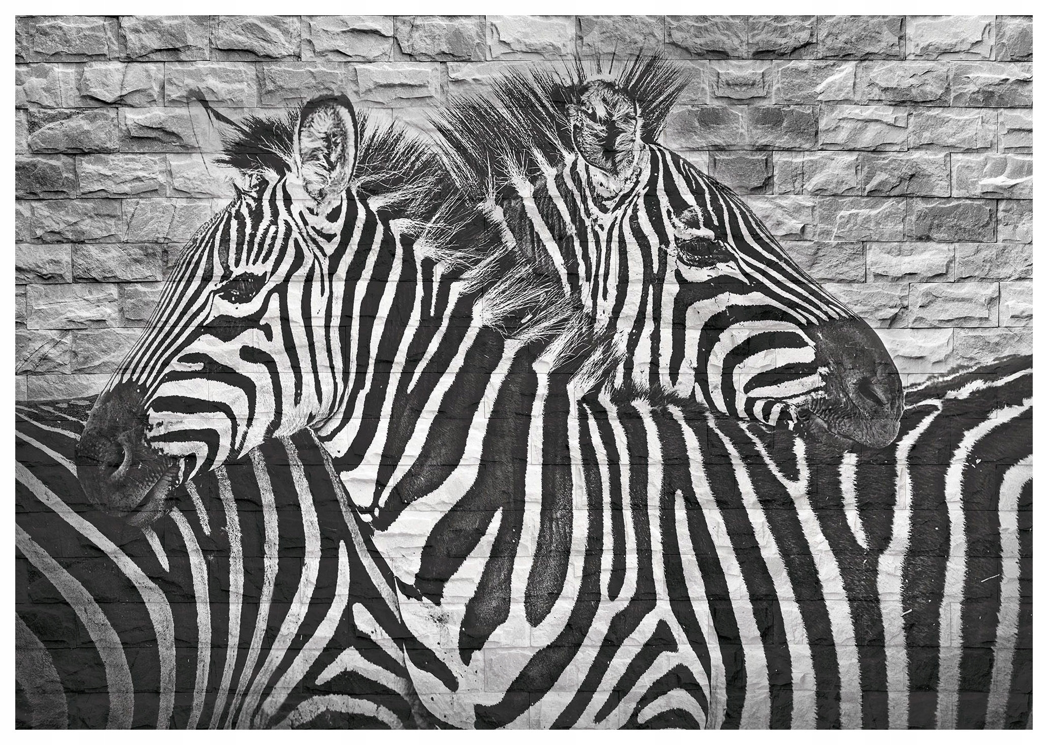Fototapeta Zebra na cihlové zdi vinyl 312x219 kontrastní design lepidlo