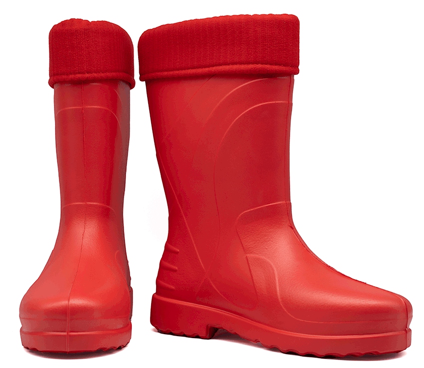 Kalosze Damskie ocieplane piankowe lekkie czerwone gumowce ciepłe DEMAR Marka Demar