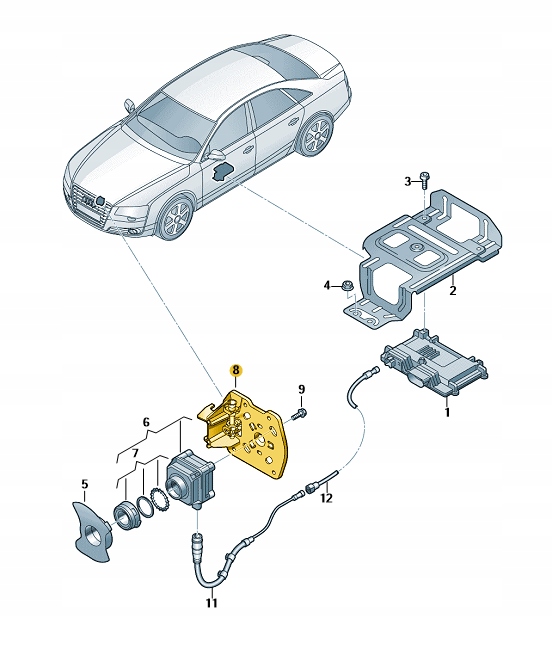 *ELEMENT MOCUJĄCY KAMERY NIGHT VISION AUDI A8 D4 Typ samochodu Samochody osobowe