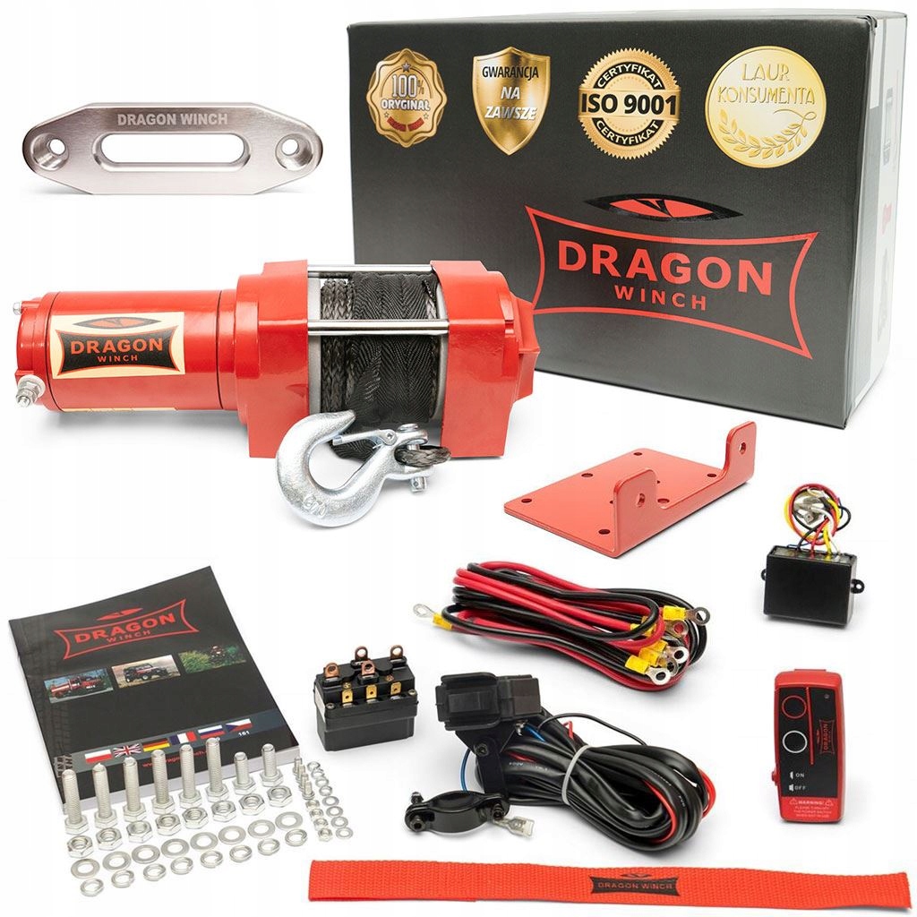 1,6T Naviják Dragon 12V Elektrický lanový naVIJÁK pluh čtyřkolky +pilot