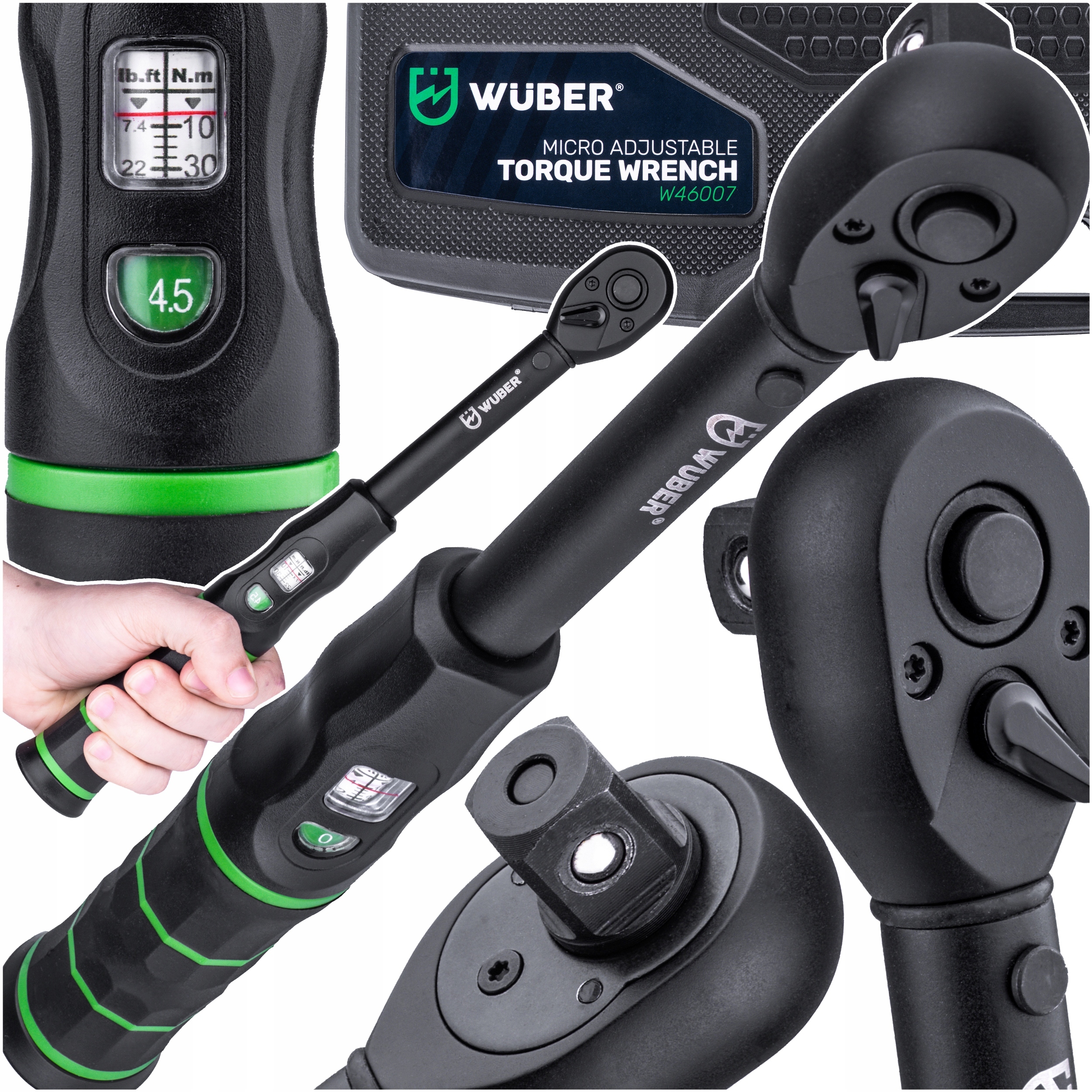 Klucz Dynamometryczny 1/2" Z Blokadą 10-60NM Zgodność Norm Iso 6789 Walizka