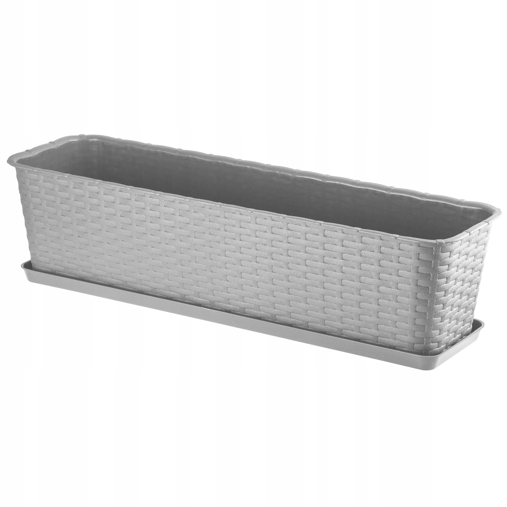 DONICZKA BALKONOWA SKRZYNKA PODSTAWKA SZARA 60cm Wysokość produktu 15 cm