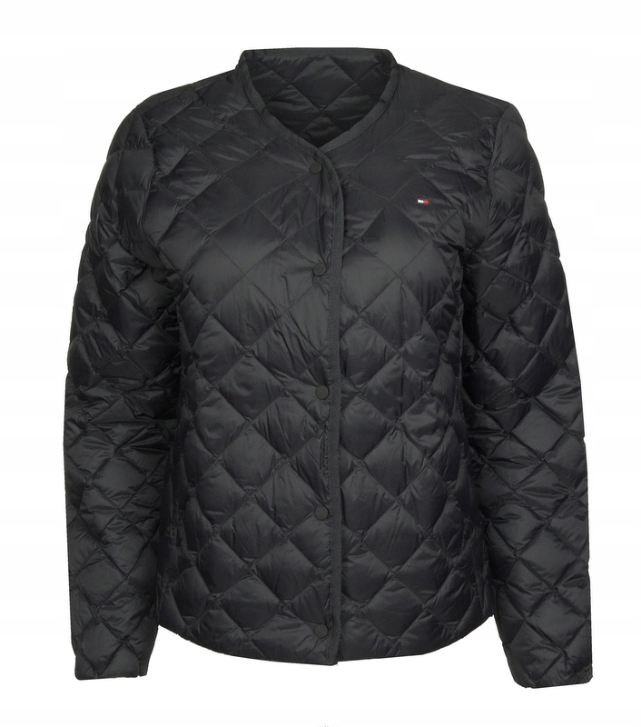 Tommy Hilfiger Dámská přechodová prošívaná péřová bunda, černá, Xs