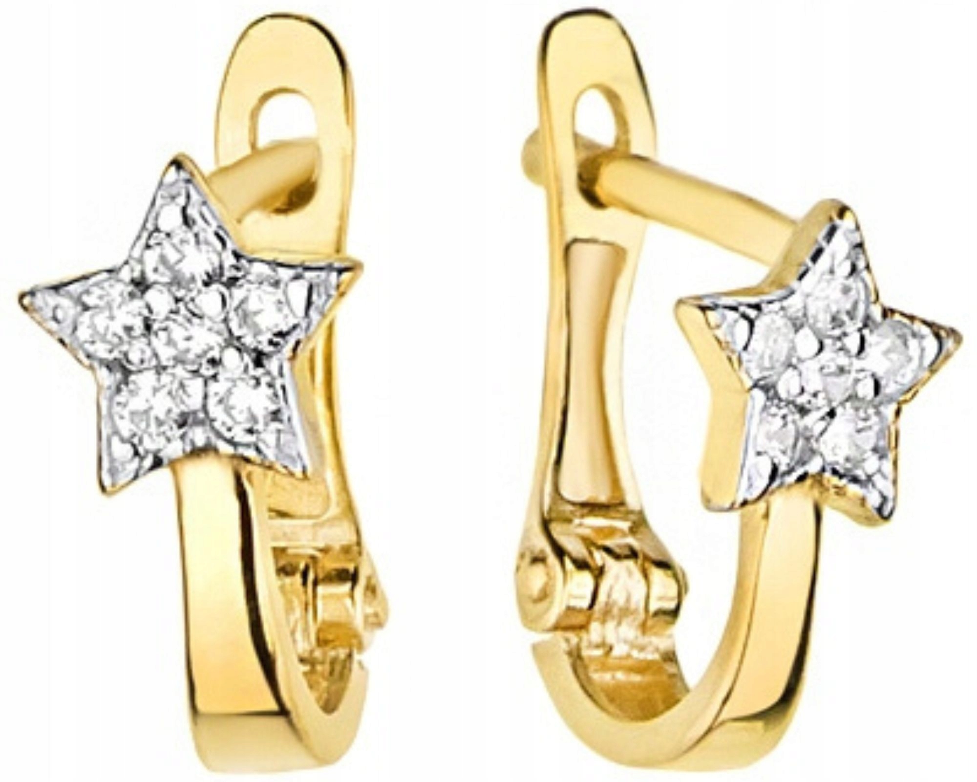 Zlaté náušnice s brilianty na anglickém zapínání