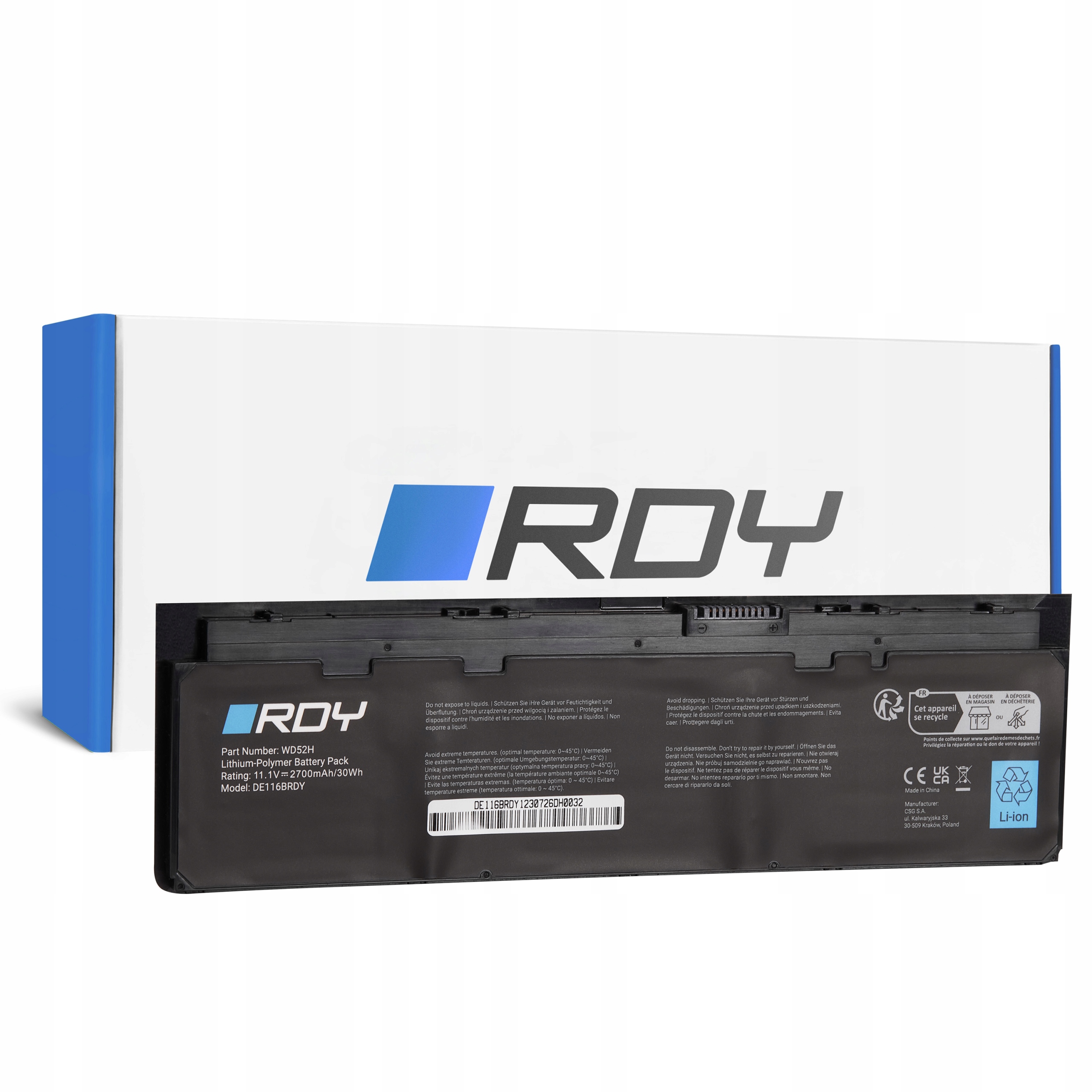 Bateria WD52H GVD76 Kwffn HJ8KP 451-BBFX do Dell Latitude E7240 E7250