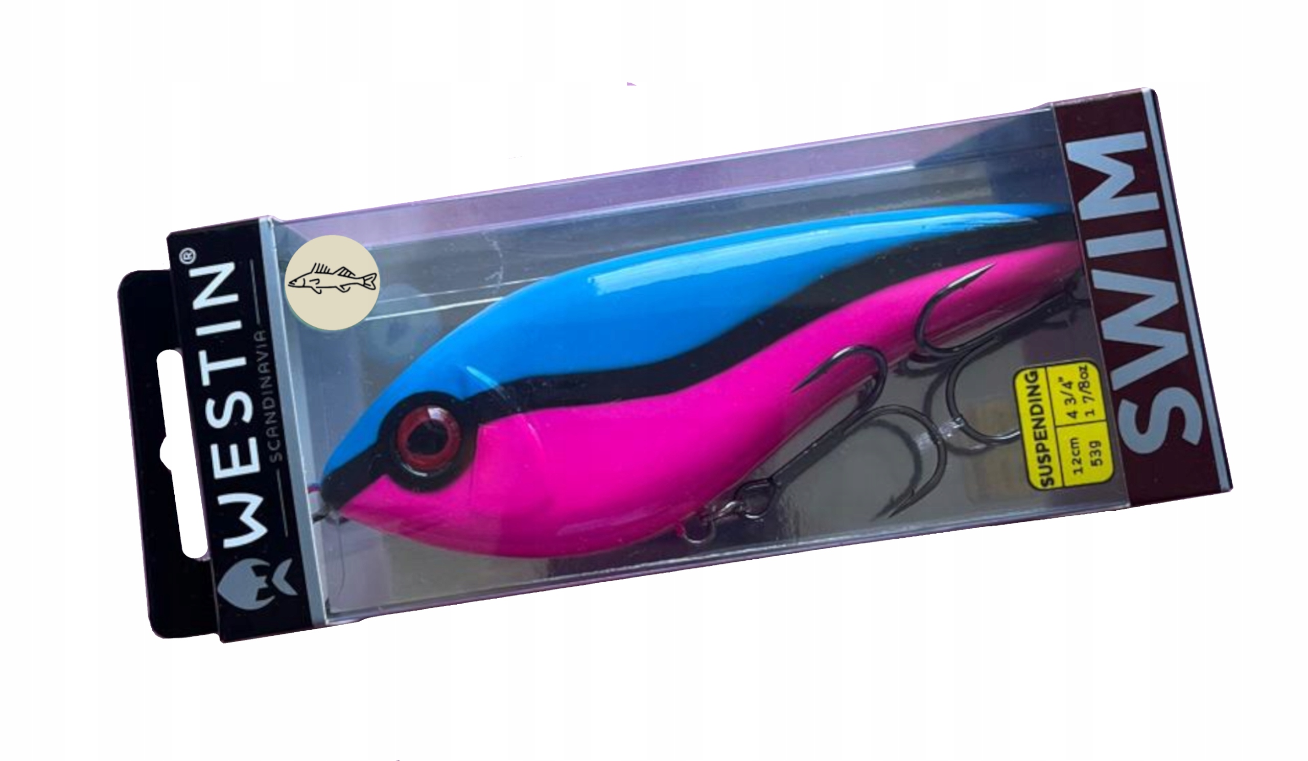 Wobler Jerk Westin Swim 12cm 53g Suspending Blue Pink Yin-yang