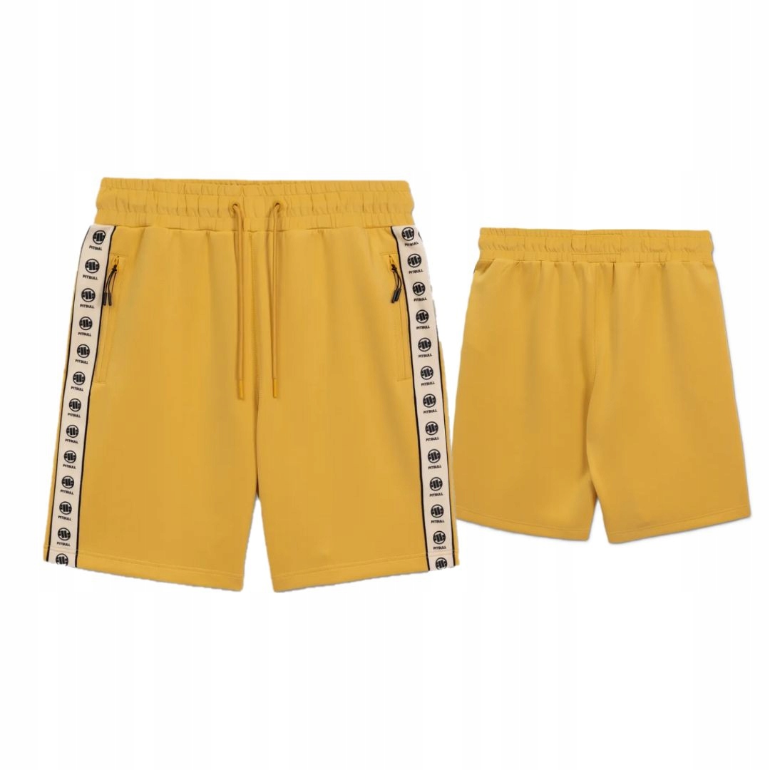 Pitbull West Coast Pánské Teplákové Kraťasy Růžové Žluté XXL