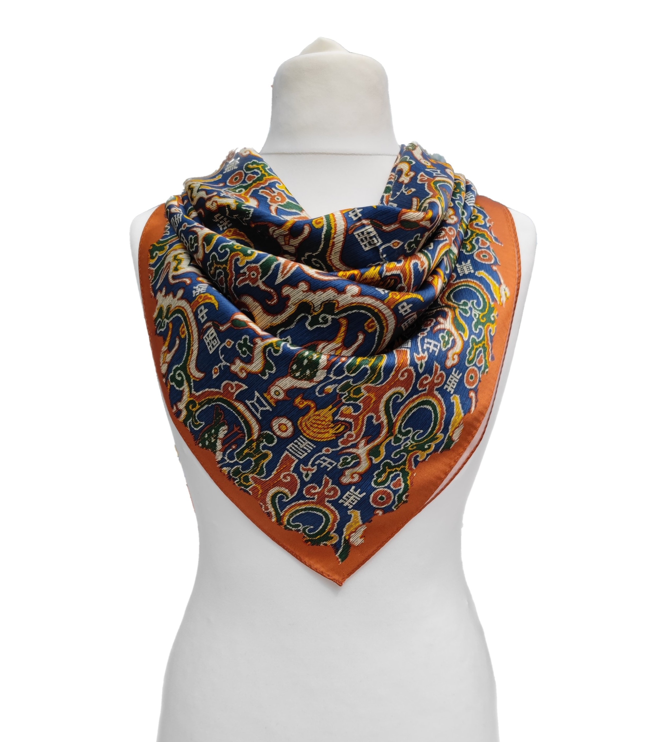 100% Hedvábný Značkový Šátek Šála Kvalita Q