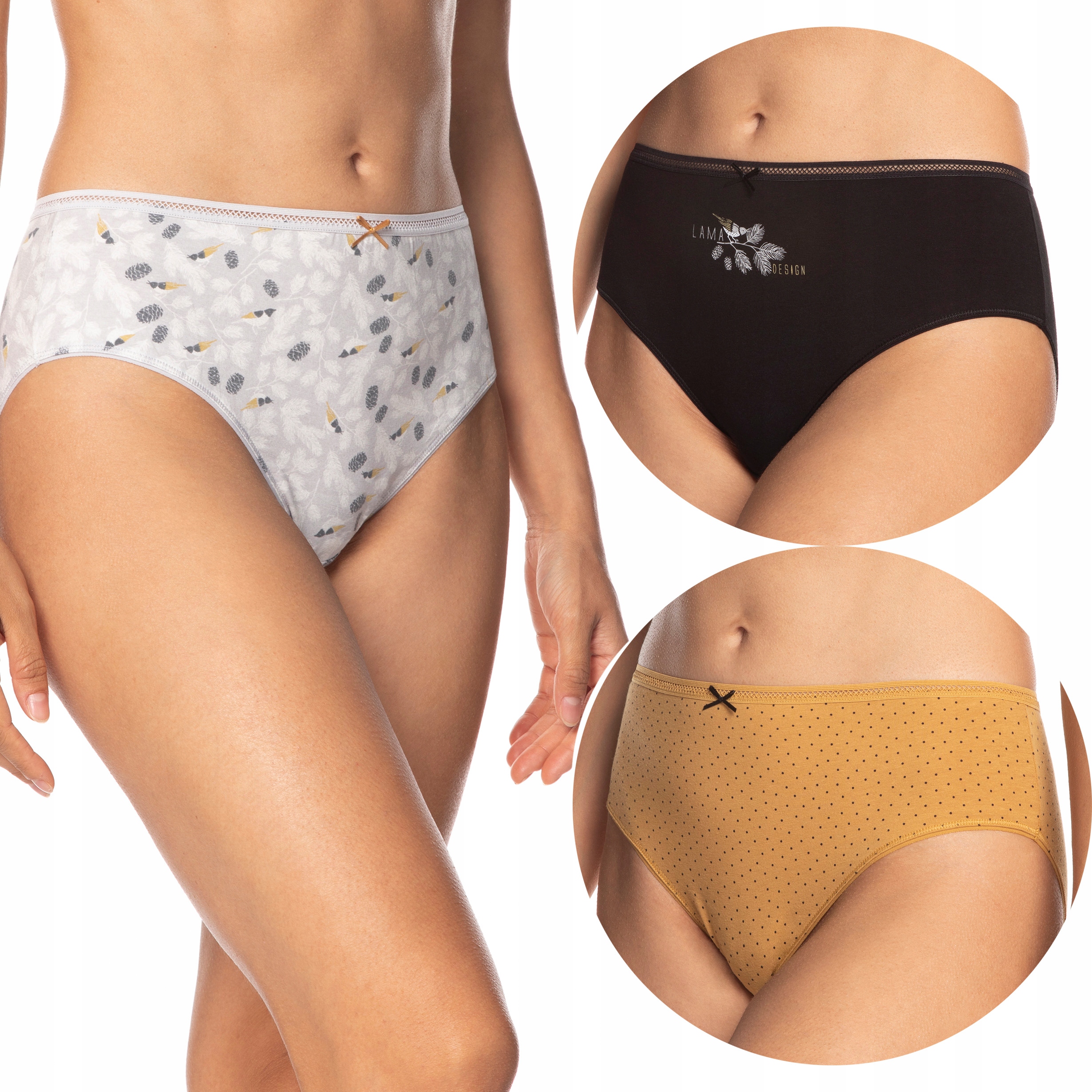 

Majtki damskie Figi 3 Pary Lama 128BI-04 M