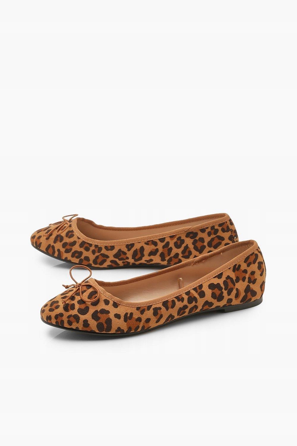 M002F18 Boohoo BALERINKI ZAMSZ WZÓR PANTERKA 36 Marka Boohoo