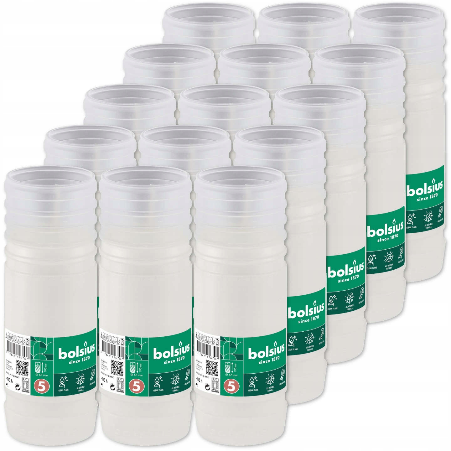 do hřbitovních svíček náplně do svíček Bolsius RP5 113h 15 kusů