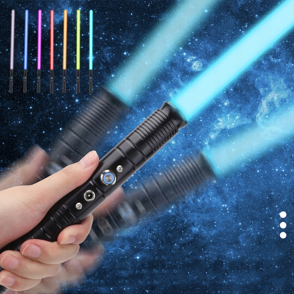 ZABAWKOWY MIECZ ŚWIETLNY ŚWIECĄCY Z DŹWIĘK 14 KOL BITWA NA MIECZE ŚWIETLNE Efekty dźwiękowe