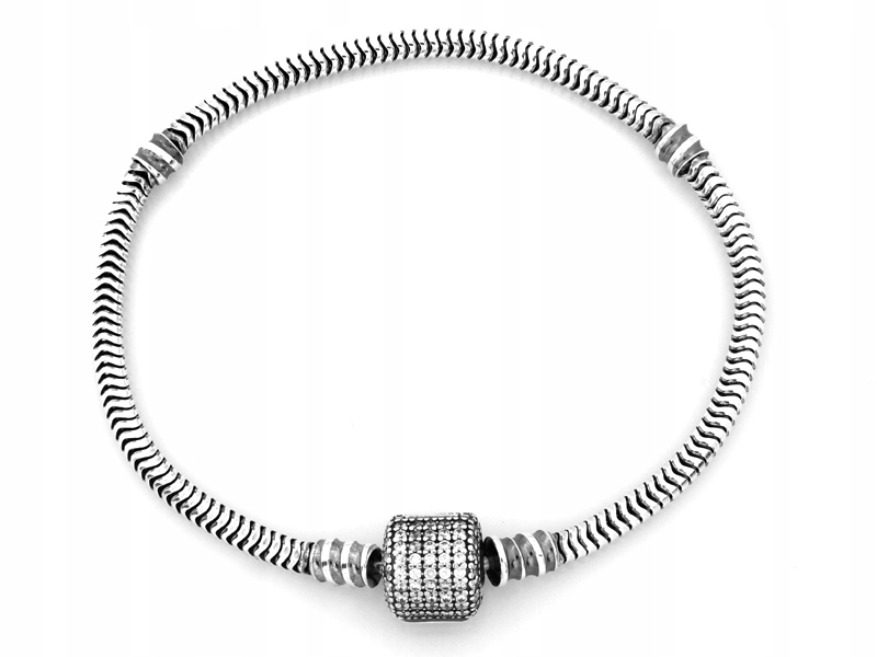 Dámský náramek ze stříbra 925 s zirkony a efektní módní