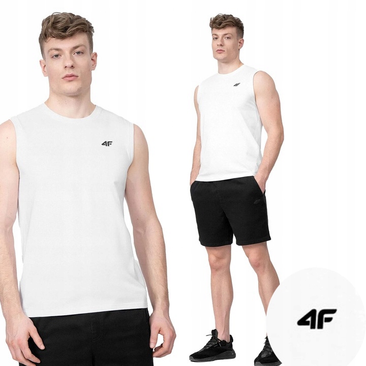 

Koszulka Męska 4F Bez Rękawów T-shirt Bawełna XXL
