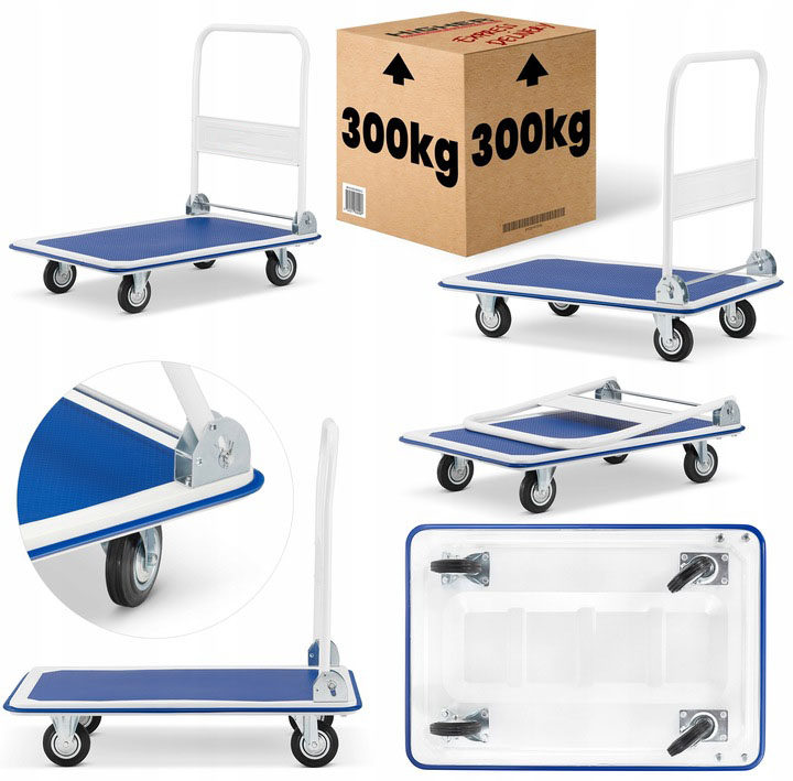 WÓZEK MAGAZYNOWY PLATFORMOWY SKŁADANY 300KG