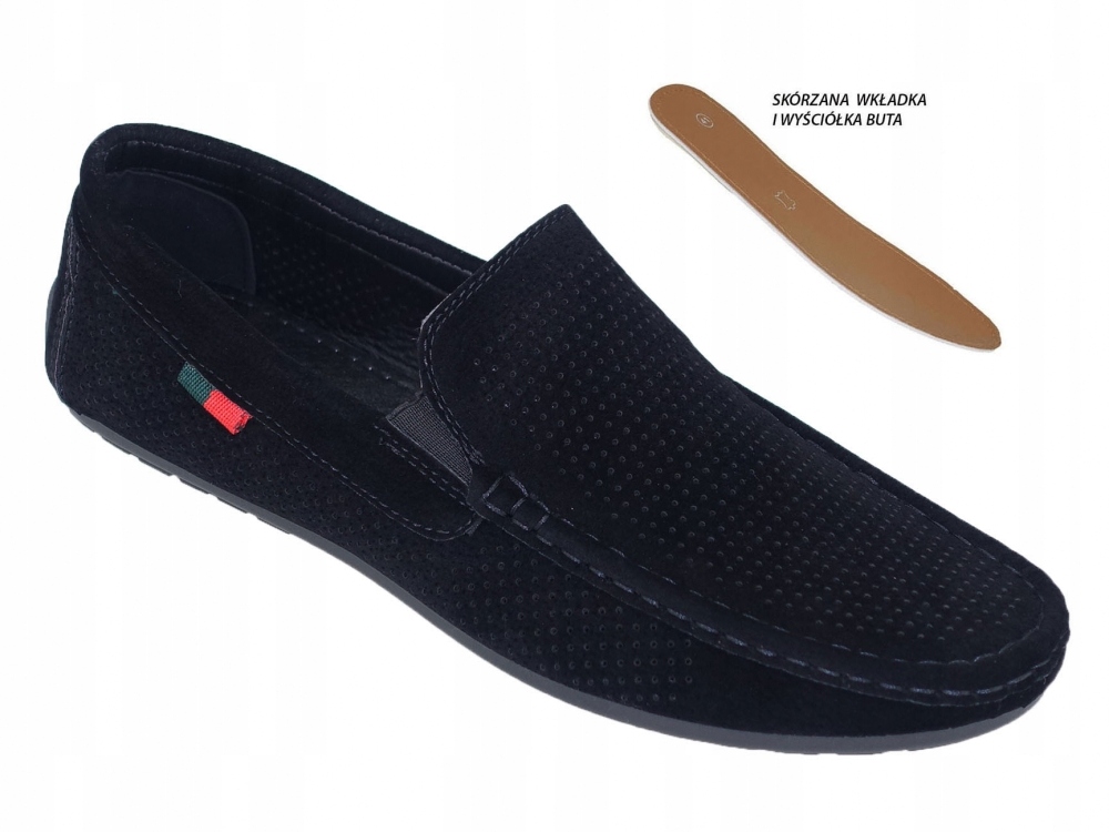 MOKASYNY AŻUROWE MĘSKIE LETNIE PRZEWIEWNE PANTOFLE Nosek okrągły