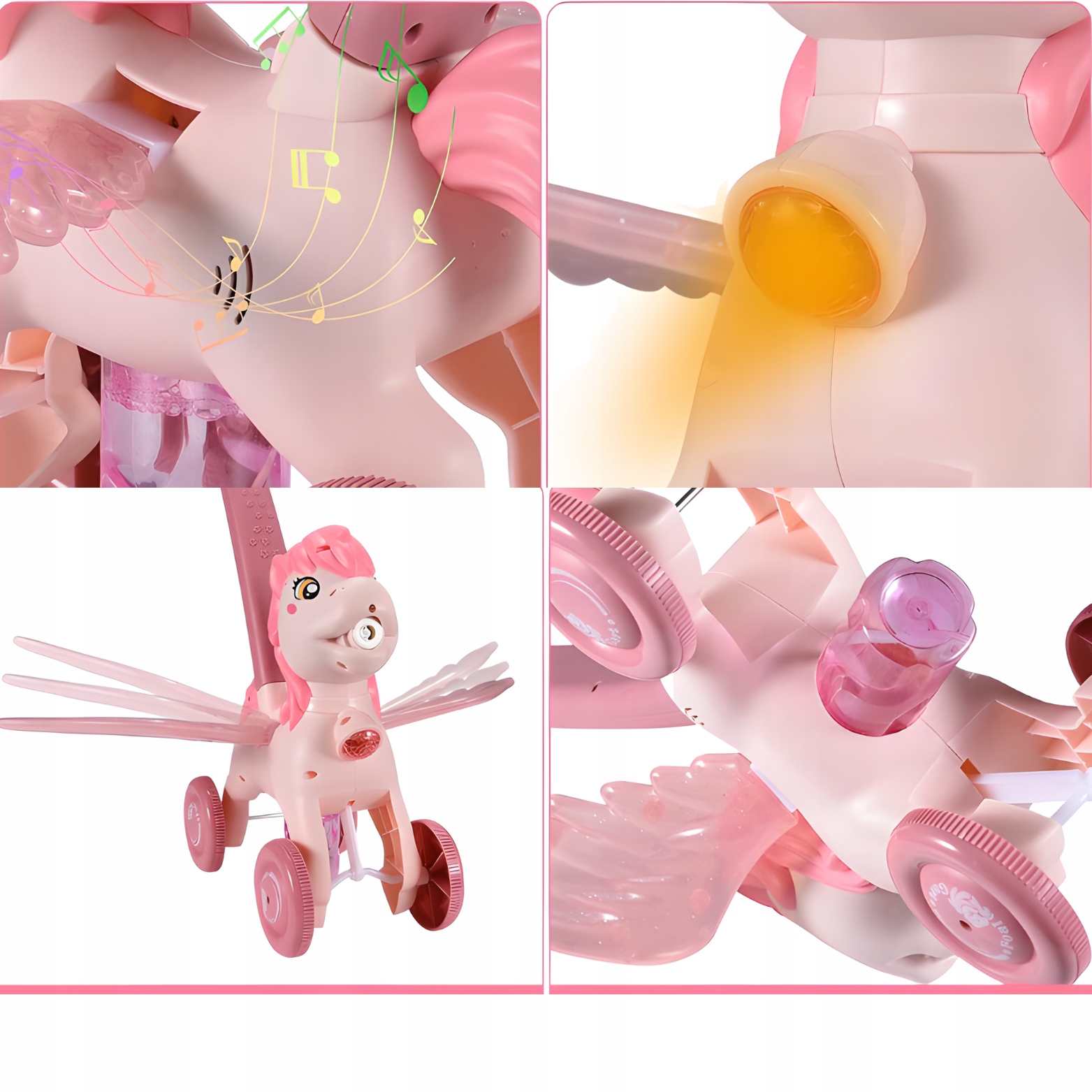 PCHACZ KUCYK RUCHOME SKRZYDŁA MASZYNA DO ROBIENIA BANIEK MYDLANYCH DZWIĘK Wysokość produktu 12 cm