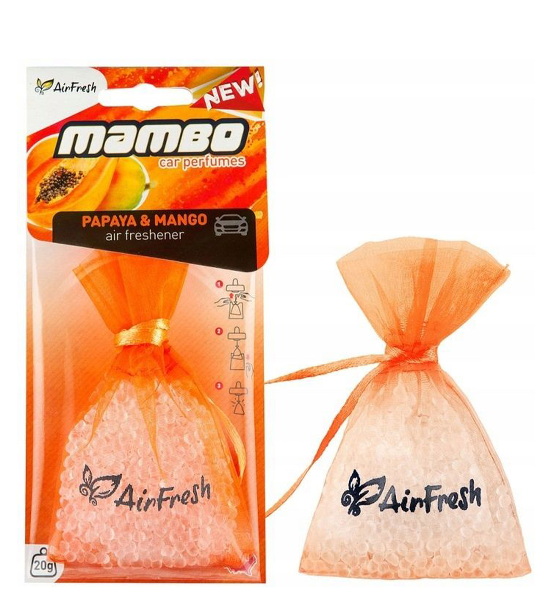 Zawieszka zapachowa AirFresh Mambo Papaya & Mango woreczek 20 g