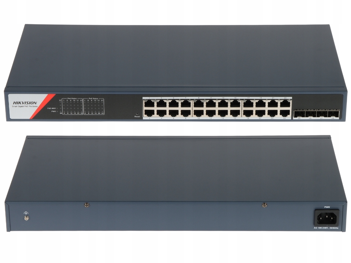 Switch PoE Hikvision DS-3E1528P-SI-24P4F 24xPoE, 4xSFP, 370W, Smart