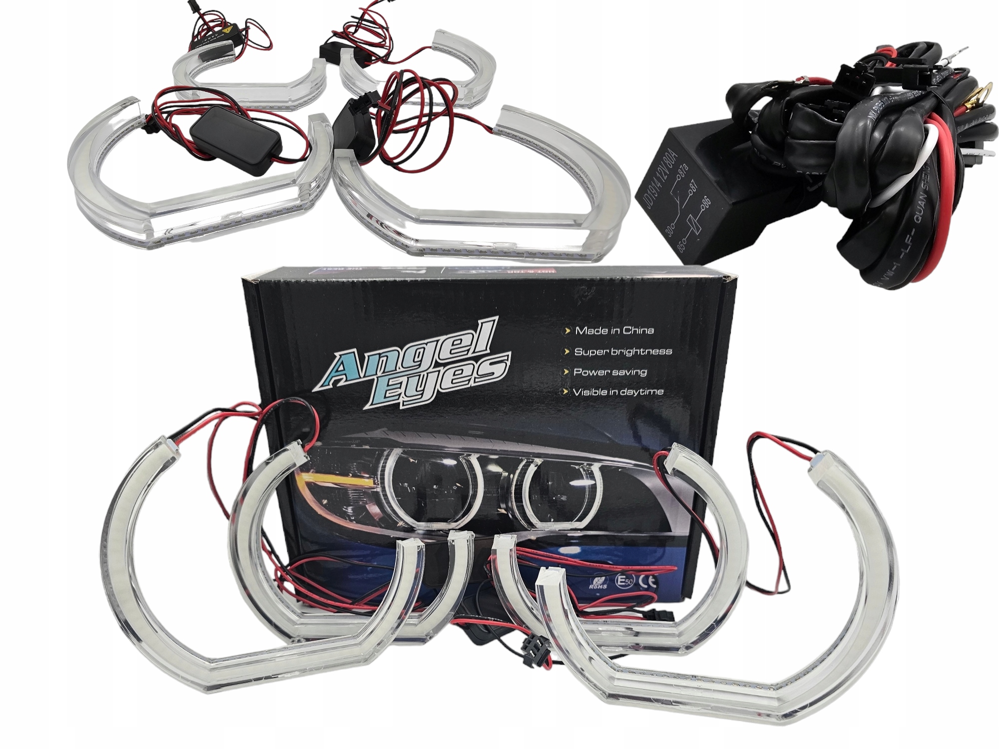 Křišťálově Bílé Led Kroužky Bmw F30 F31 E90 E91 E92 E93 E82 E60 M5 M4 M3 Drl