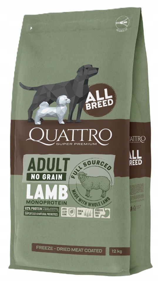 Quattro Grain Free All Breed Adult Lamb Jagnięcina 12kg