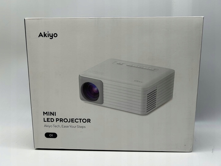 Mini projektor ze statywem AKIYO O1 Full HD 1080p, Powystawowy Model O1Pro