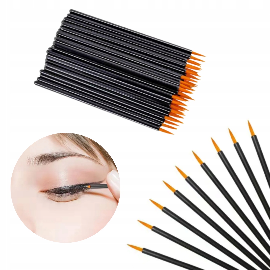 Pędzelek do eyelinera z pomarańczową końcówką 50szt. Prima Derma