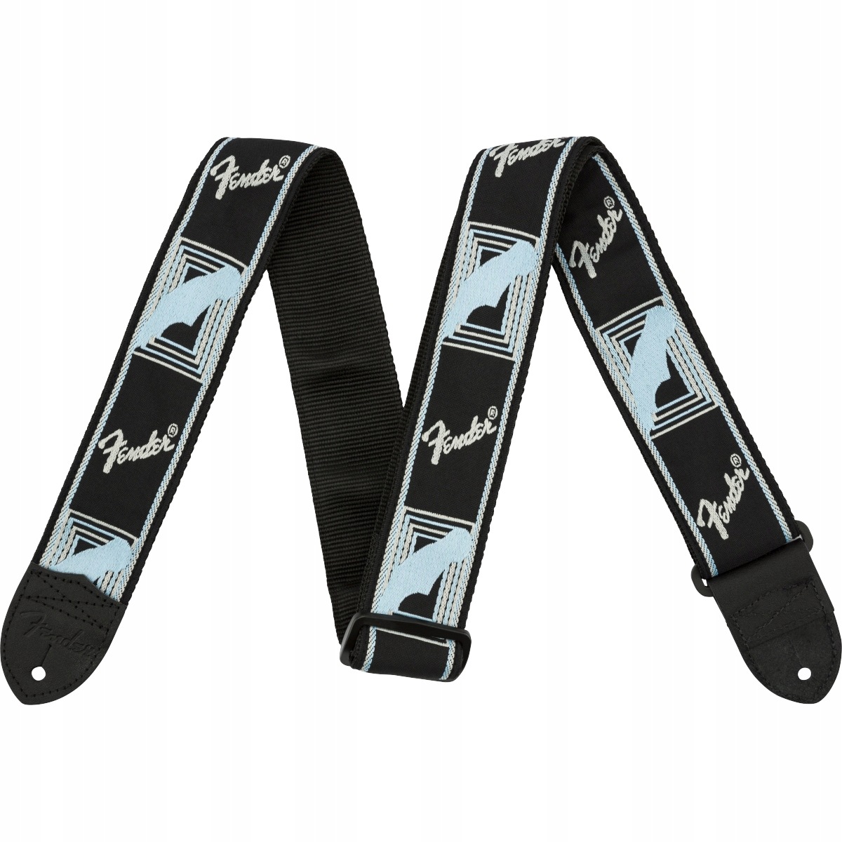 Pasek do gitary Fender Black/Light Grey/Blue Strap