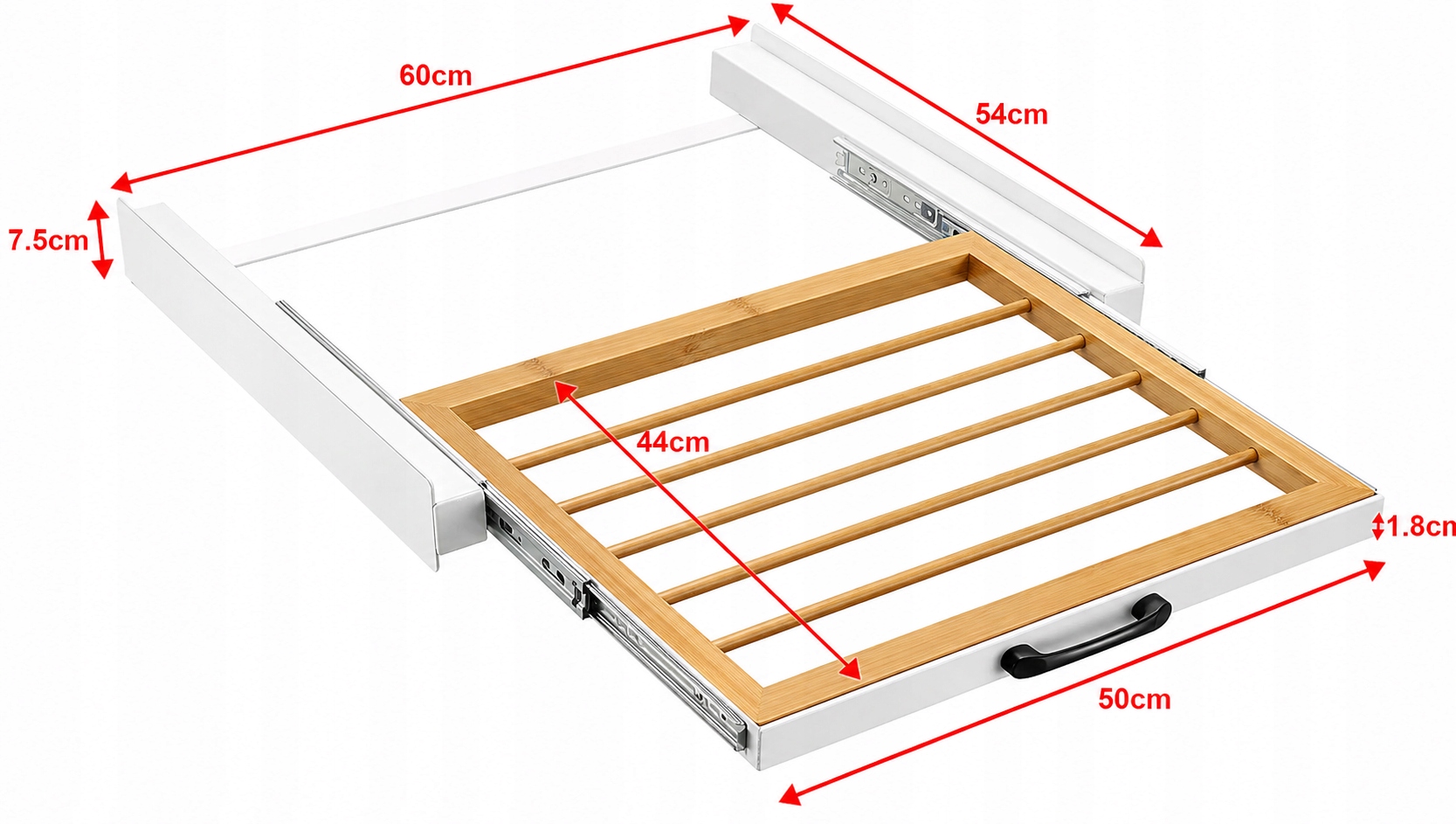 Łącznik pralka suszarka 60 x 55 cm półka wysuwana stacking kit