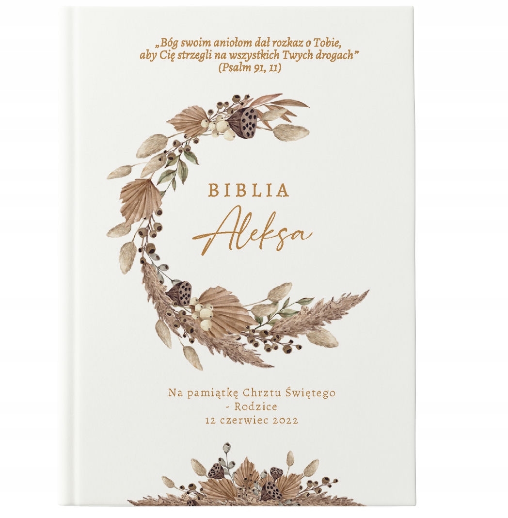 

Biblia Chrzest Św Personalizacja Imię Boho