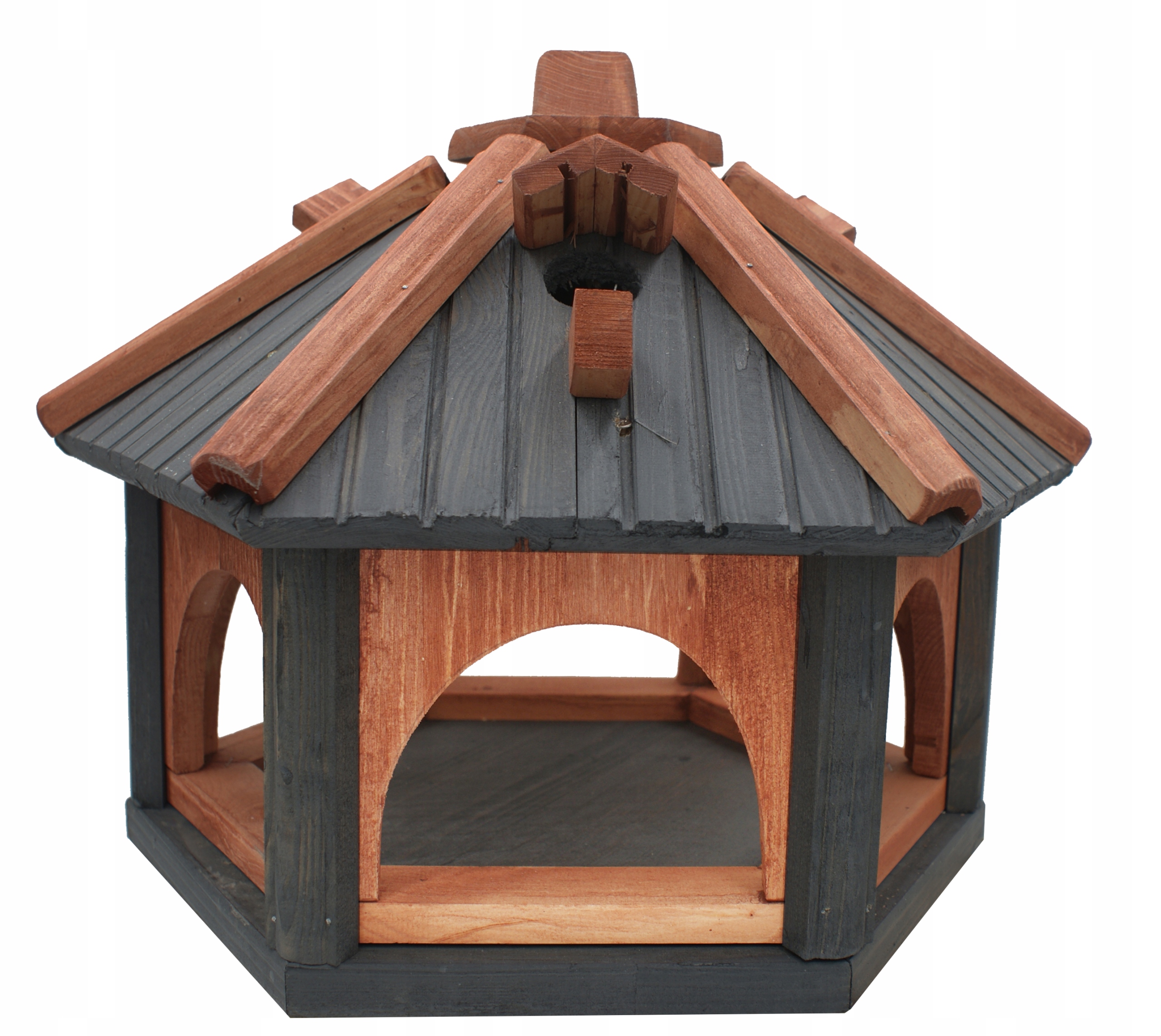 Krmítko pro ptáky k zavěšení ze dřeva antracit-tik Výrobek Polský