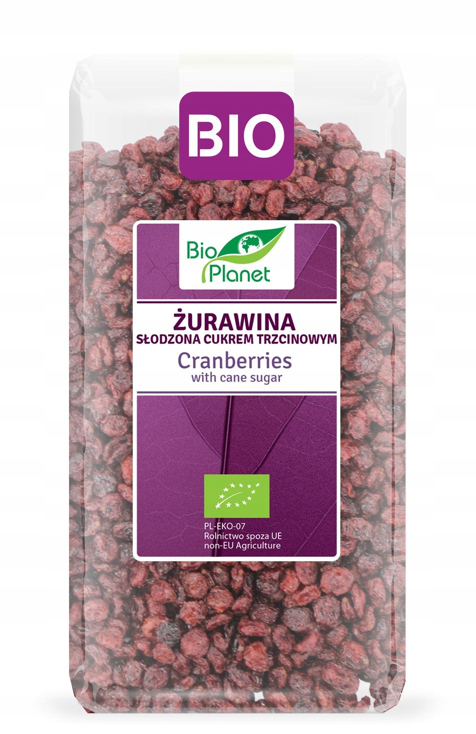 Levně Brusinky Slazené Třtinovým Cukrem Bio 1 kg Bio Planet