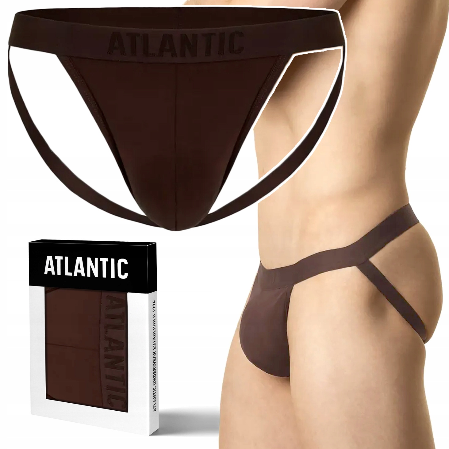 Atlantic 1571 Odkryté pánské slipy z bavlny Jockstrap XL
