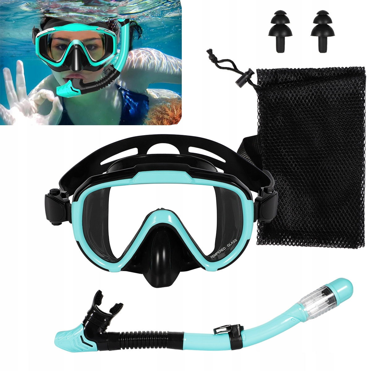 ZESTAW DO NURKOWANIA MASKA I FAJKA OKULARY I RURKA DO SNORKELING